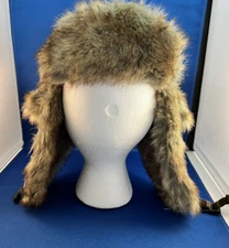 Skips Faux Fur Plaid Trapper Flap Hat Size Large 