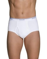9 Pack Men's Comfortable Tag-Free 100 Cotton Classic Briefs,Medium White