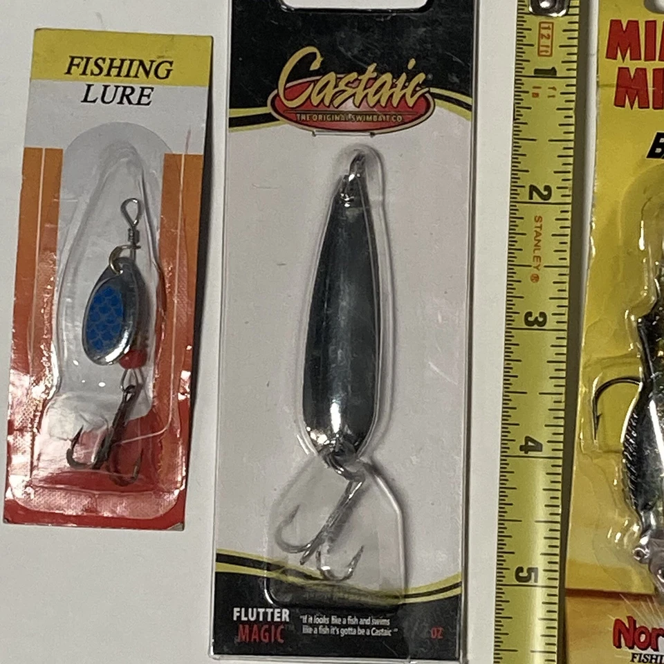 Variety Lot of 4 - Bass Fishing Spinner Spoon Flutter Magic Mimic Minnow Spoon - Image 3 of 4