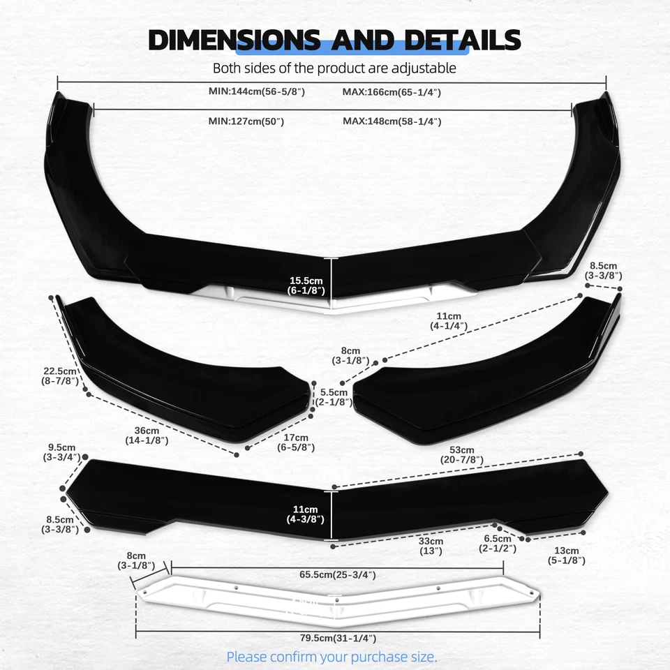 Parachoques delantero divisor de labios deportivo alerón brillante carrocería ancha para Mercedes Benz S500 Foto 4 de 4