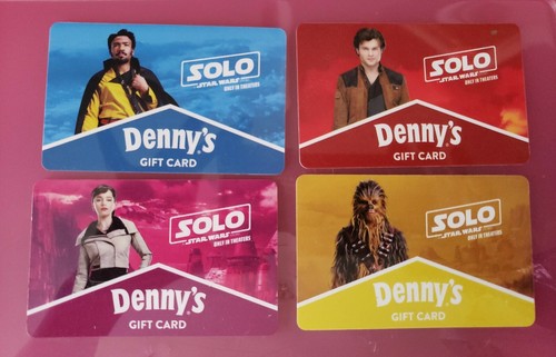 Dennys Solo A Star Wars Story Gift Card Set EBay
