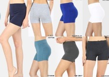 New Women's Wide Waist Band Cotton Workout Running Yoga Shorts Only 3 Left