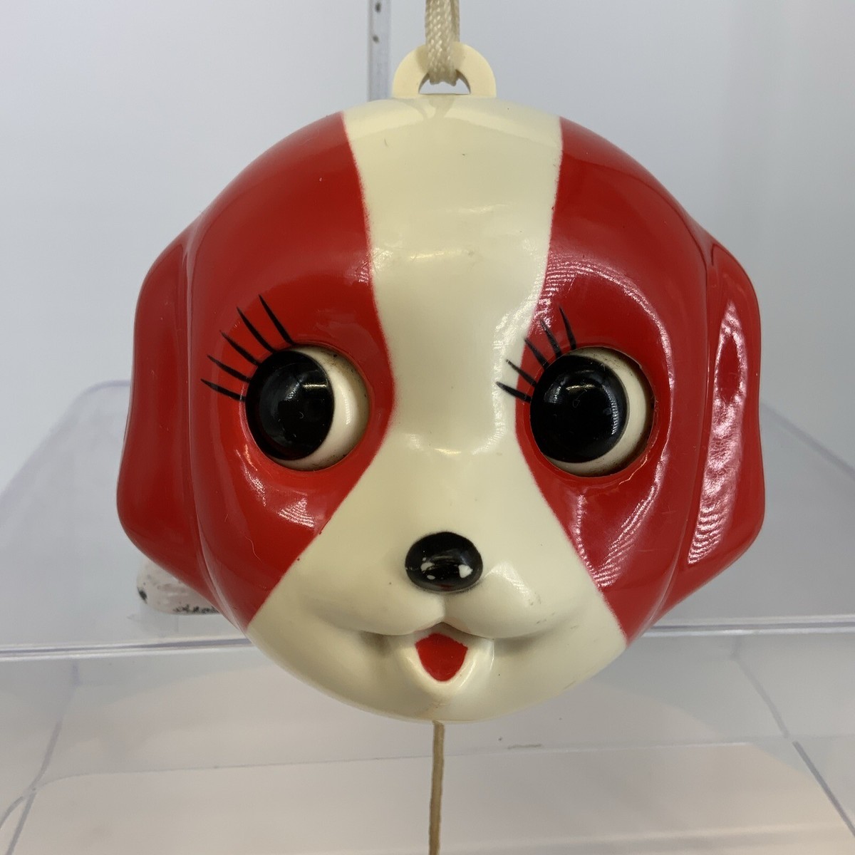 1960s Sankyo Music Box Dog Puppy Moving Eyes Pull String 1960s Sankyo Music Box Dog Puppy Moving Eyes Pull String