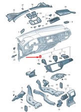 VW T-ROC A11 ventilation grille dashboard center left LHD 2GA819727ICX NEW