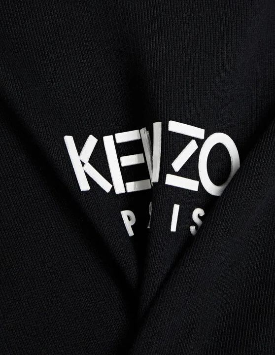 Felpa con cappuccio KENZO nera stampata cotone francese Terry taglia M