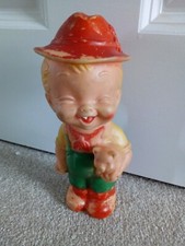 Vintage Squeaky Toy, Little Boy With Pig