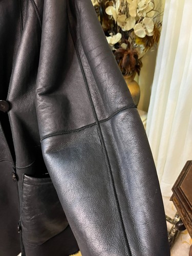 Joop! Cappotto reversibile in pelle nera e montone shearling XL/XXL - Foto 18 di 22