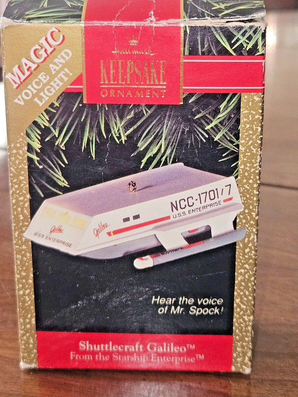 Hallmark Keepsake Ornament Star Trek Shuttlecraft Galileo 1992 Magic Voice