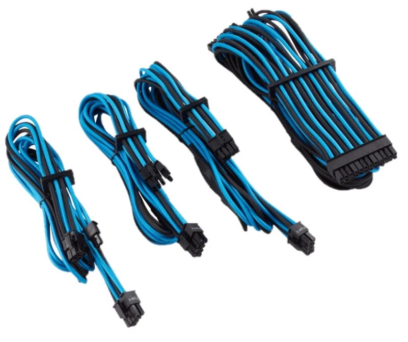 Corsair Individually Sleeved PSU Cables Starter Kit Type 4 Gen 4 - Blue / Black - Image 4 of 4