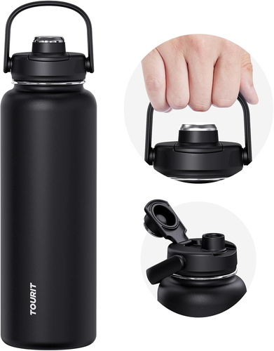 24 Oz Insulated Water Bottle, Stainless Steel Sports Water Bottles with Top Hand