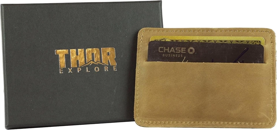 THOR FRONTIER WALLET - THIN PROFILE - FULL GRAIN LEATHER - SADDLE BROWN - Image 3 of 4