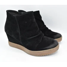 Sofft Womens Size 9 Siri Black Suede Wedge Booties Boots Shoes