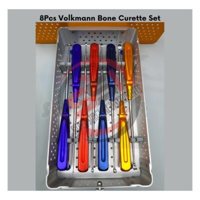 Volkman bone curette set of 8 pcs with box German quality