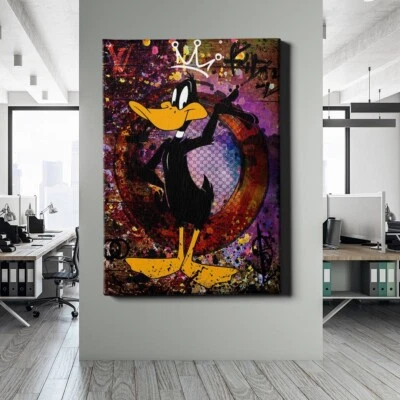 ✅WANDBILD LEINWAND,  ACRYLGLAS DAFFY DUCK GELD LUXUS MONEY WANDDEKO PREMIUM - Bild 1 von 4