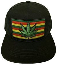 RASTA FLAG RASTAFARI REGGAE MARIJUANA CANNABIS LEAF HEMP KUSH POT WEED CAP HAT