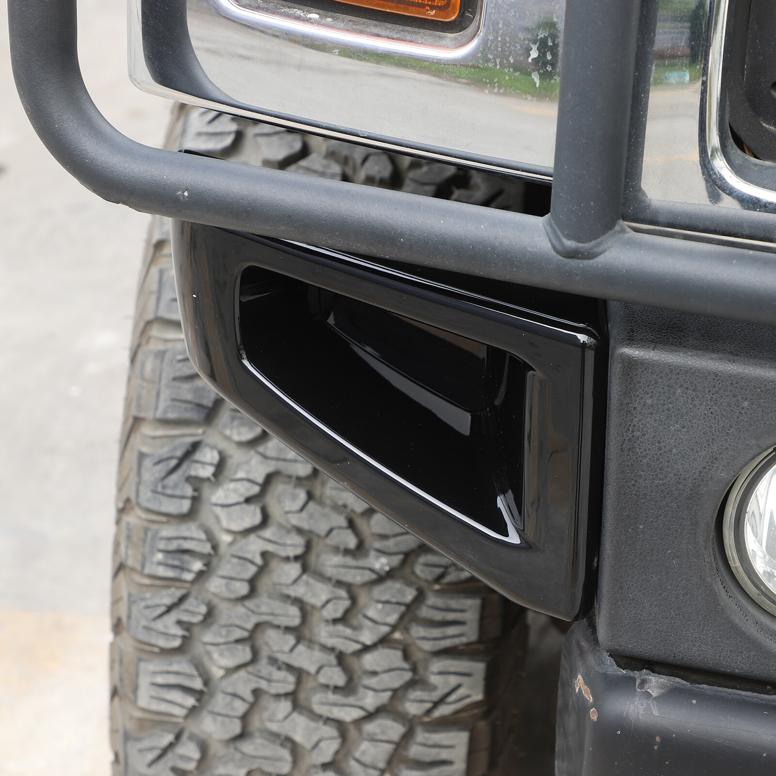 Gloss Black Front Bumper & Side Cover Trim Accessories Fit For Hummer