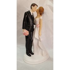 Cake topper sposi in resina 10x7,5h.17,5 cm torta matrimonio  PAB-PB14522A-1