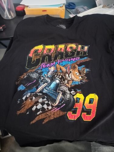 Crash Bandicoot Crash Team Racing Graphic T-Shirt in Black Size Large - Afbeelding 1 van 3