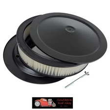 14"x3" Black Round Air Cleaner Assembly Flat Base Paper Filter Chevy Ford 350