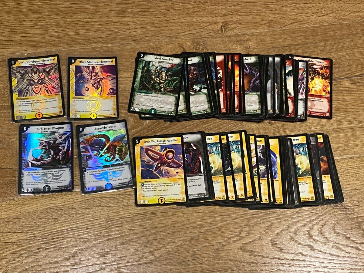 Lot of 85 duel masters cards w/ 2x Super Rare (Urth, Ethal) + 2x