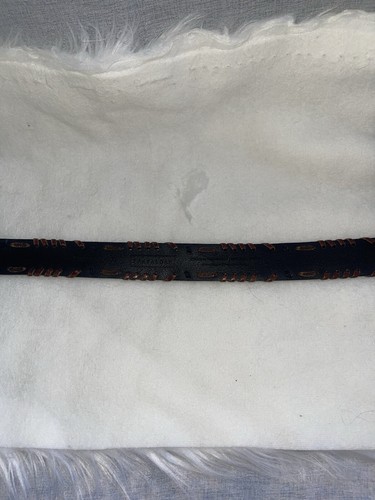 Trafalgar Belt Black Brown Stitch Brass Italian Vegetable Tanned Leather 36 - Picture 9 of 15