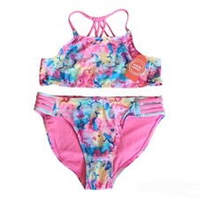 Wonder Nation Girls Mermaid Bikini Swim Set-14/16-Multi Color