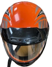 Typhoon KY-106D  Snowmobile ATV UTV Cycle Helmet Orange Full Face Small 55/56