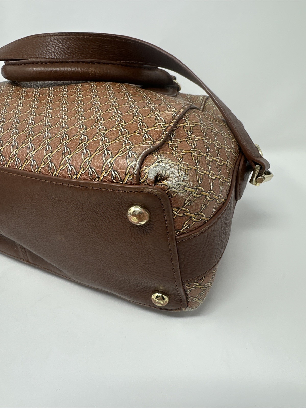 Leather TALBOTS Chain Link Pattern Crossbody Purs… - image 7