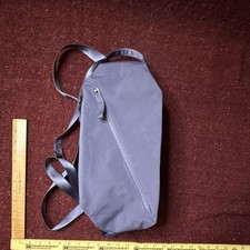 Gray Sling Backpack Crossbody Shoulder Bag Zip Closure Adjustable Strap Pockets