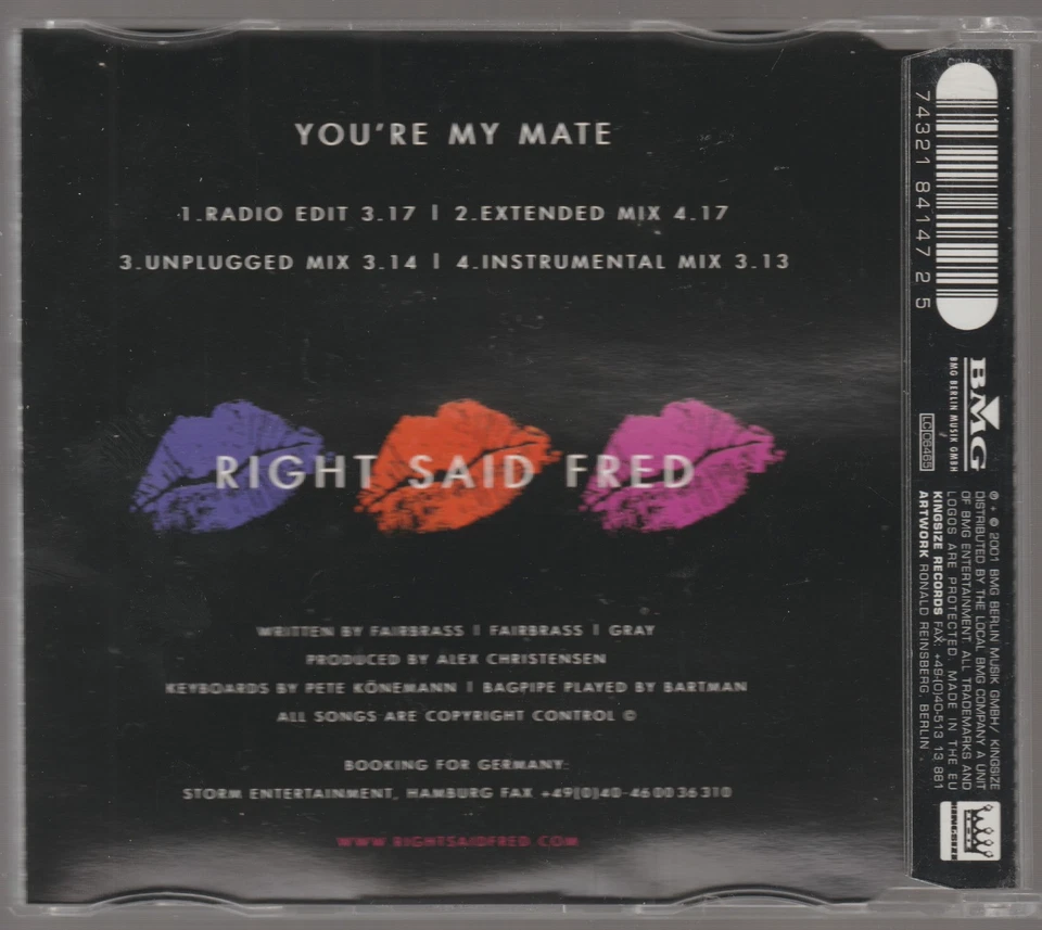 Right said Fred - You're my mate [4 Track Maxi-CD, 2001] - Bild 3 von 3