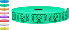 2000 Raffle Tickets, Smile, Green 1 of 8 Colors , Single Roll, Ticket for Ev...