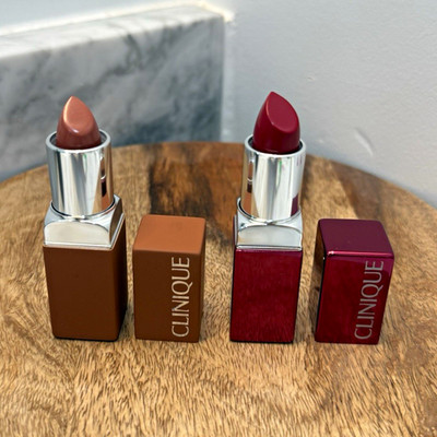 Clinique Pop Stick Lipstick 2pc Lot - 04 Subtle & 06 Red-y to Wear Shades