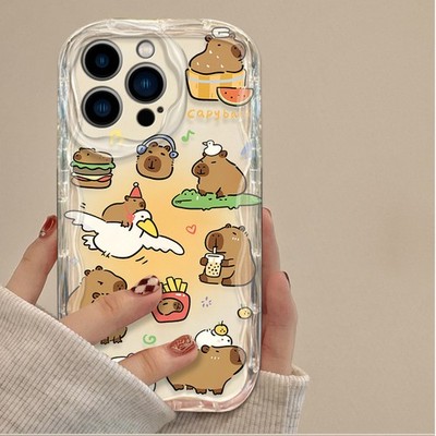 Lovely Cream Phone Case For Honor Motorola Xiaomi transparent Cover Cute Cartoon