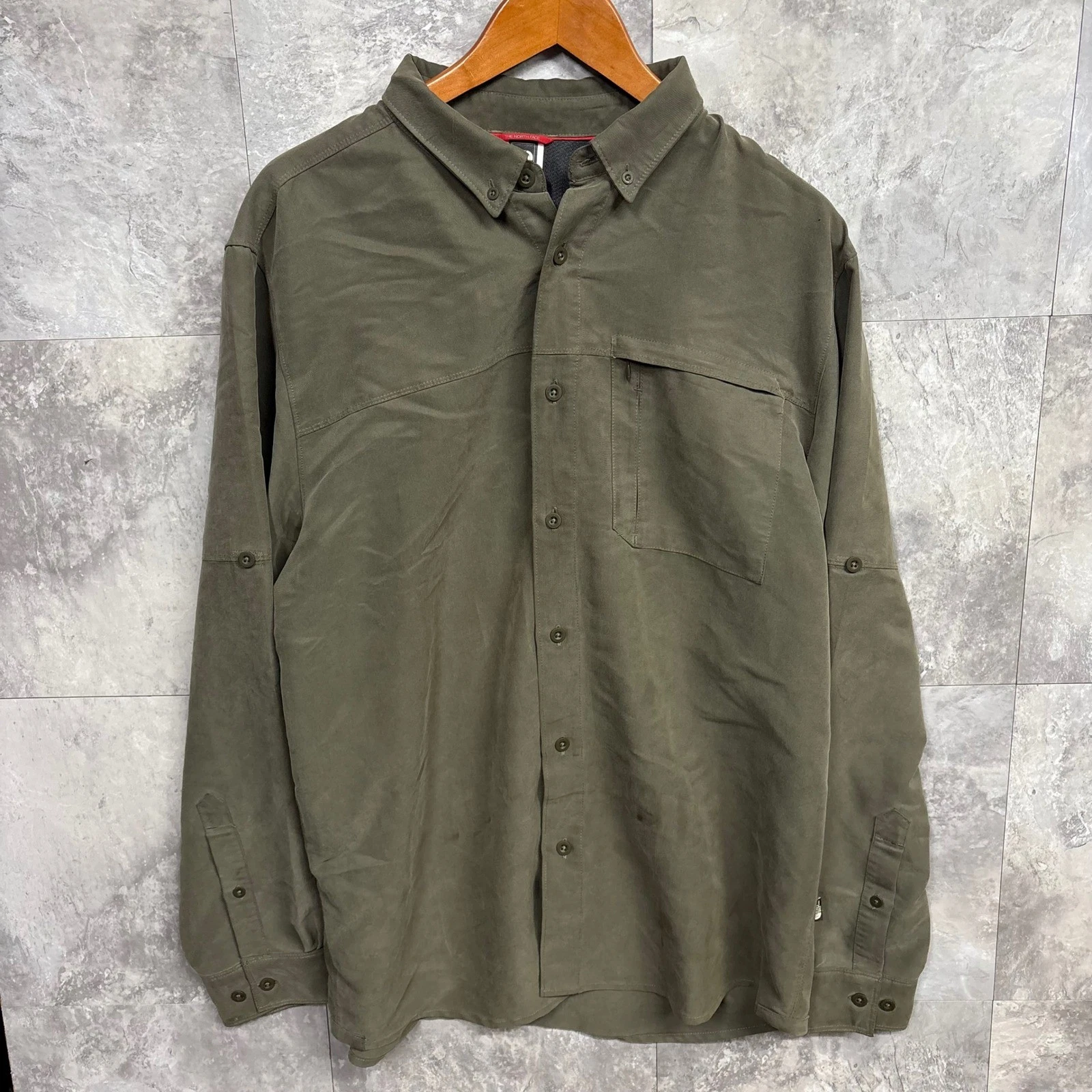 The North Face Mens Large Olive Green Modal Blend Roll Tab Hiking Shirt L
Opens in a new window or t
