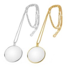 Magnifying Glass Necklace Monocle, 5X Necklace Magnifier for Reading, 2pcs