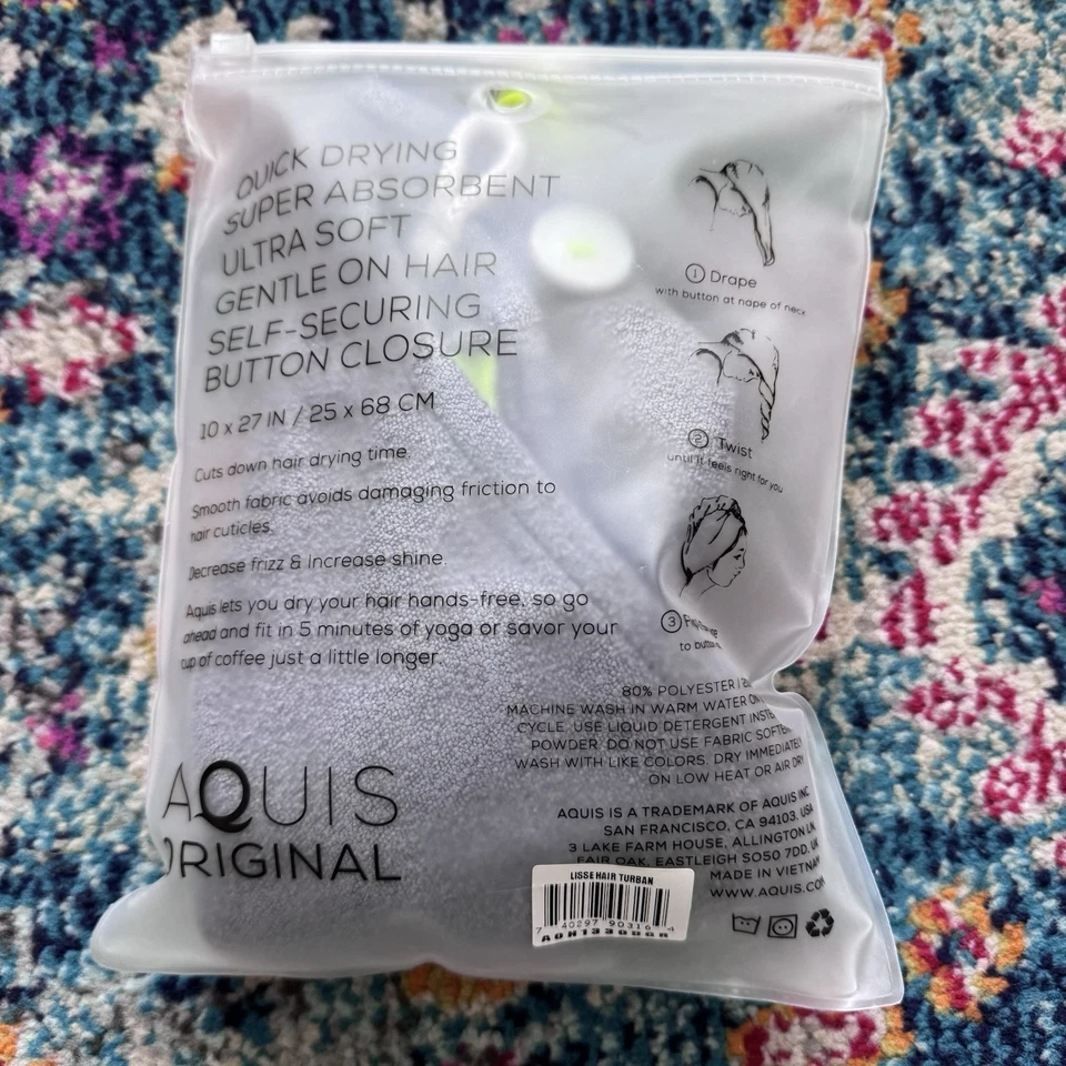 Aquis Original Hair Turban NEW Polyester Blend Quick Drying - Image 2 of 4