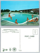 1967 Howard Johnson's Motor Lodge Pool Postcard Penns Grove NJ NJ Turnpike
