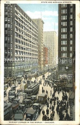 Chicago Illinois State and Madison Streets Traffic