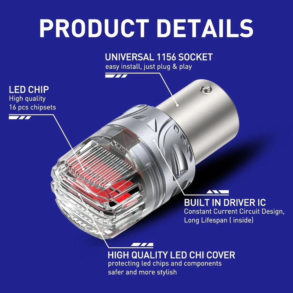 CANBUS 1156 7506 Rojo LED Freno Trasero Bombillas para Mercedes-Benz Libre de Errores P Foto 3 de 4