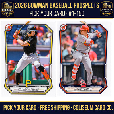 2026 Bowman Prospects #BP-1-150 You Pick Griffin De Vries De Paula Hope MLB RC