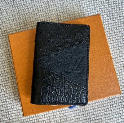 Louis Vuitton Black Crocodile Ostrich Monogram Eclipse Pocket