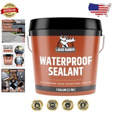 Industrial Strength Sealant Black 1 Gallon Flexible Waterproof Roof Coating