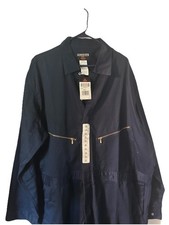 Walls Master Made Coveralls Mens Size 52 Tall Long Sleeve Blue LS Zip Button Up