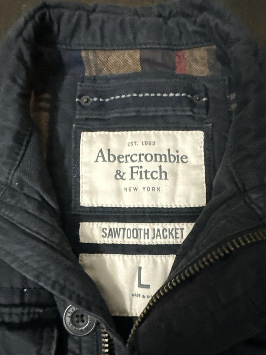 Abercrombie and Fitch Mens Sawtooth Jacket Large navy Vintage Y2K
