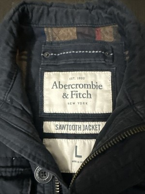 Abercrombie and Fitch Mens Sawtooth Jacket Large navy Vintage Y2K