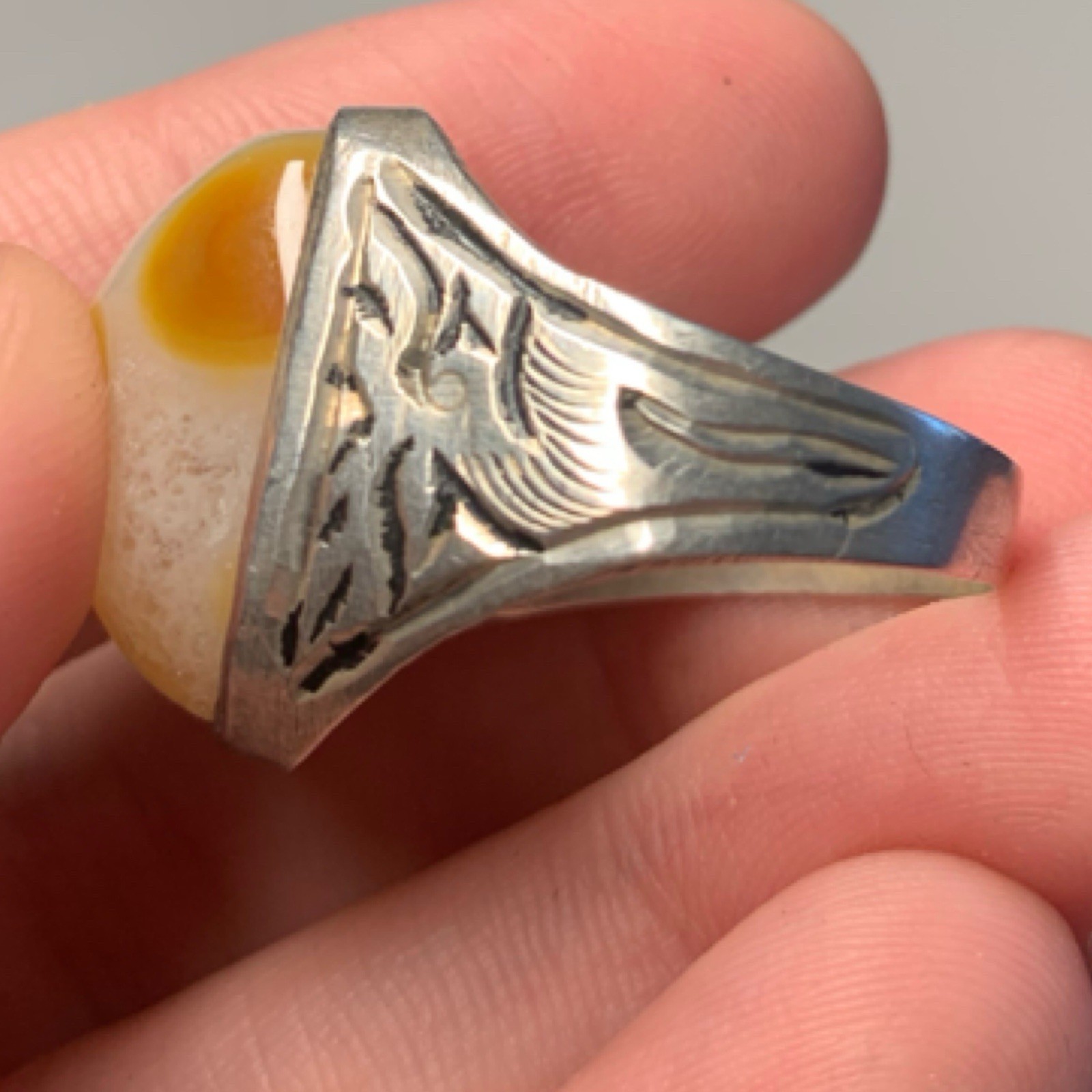 Stunning Vintage Solid Silver Ring Beautiful Uniq… - image 8