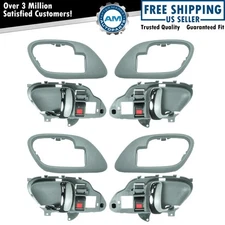 Gray & Chrome Inside Interior Door Handle Bezel Set of 4 for Chevy Truck Pickup