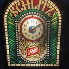 Schlitz Beer Lighted Faux Stained Glass Sign With Working Clock 1977 — photo 3