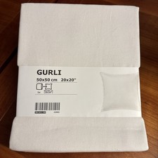 IKEA GURLI Cushion Cover, White, 50x50 cm, 20x20", 100 Cotton, Brand NEW