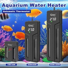 hygger 75/150/500/800/1200W Aquarium Heater Submersible Fish Tank Adjustable